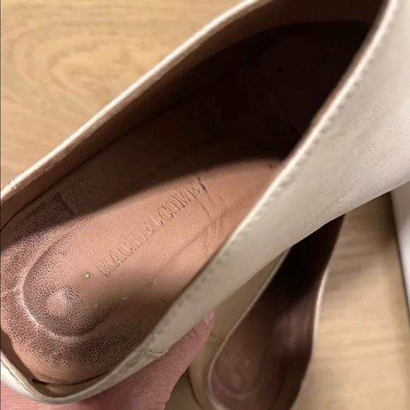 Rachel Comey White Leather Mules with Brown Wooden Heel 7.5 - Picture 3 of 7